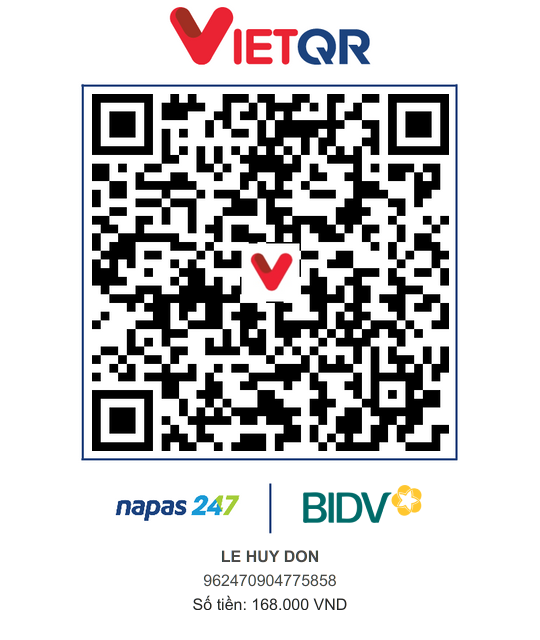 QR chuyển khoản 168.000đ