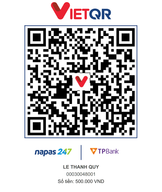 Mã QR chuyển khoản ủng hộ MapCar — 500.000 ₫