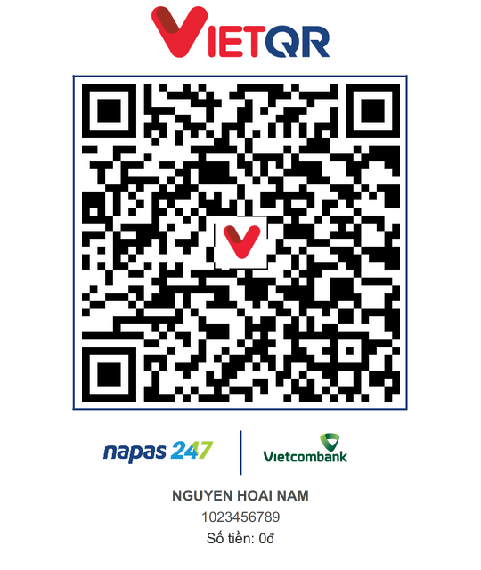 Mã QR chuyển khoản tới NGUYEN HOAI NAM