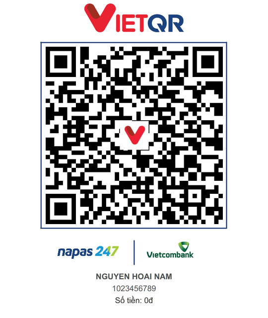 Mã QR chuyển khoản tới NGUYEN HOAI NAM