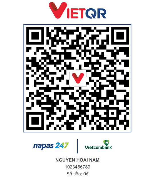 Mã QR chuyển khoản tới NGUYEN HOAI NAM