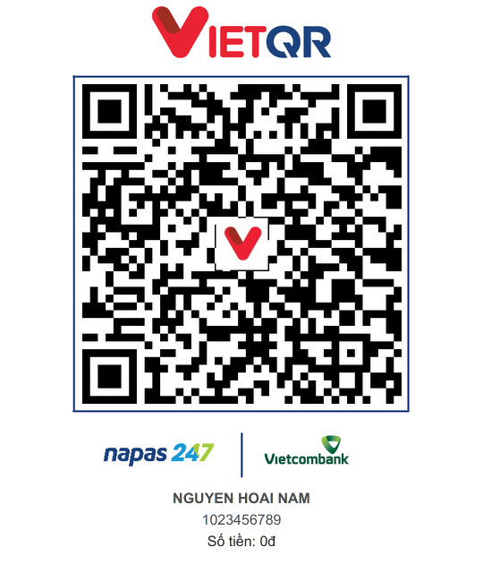 Mã QR chuyển khoản tới NGUYEN HOAI NAM