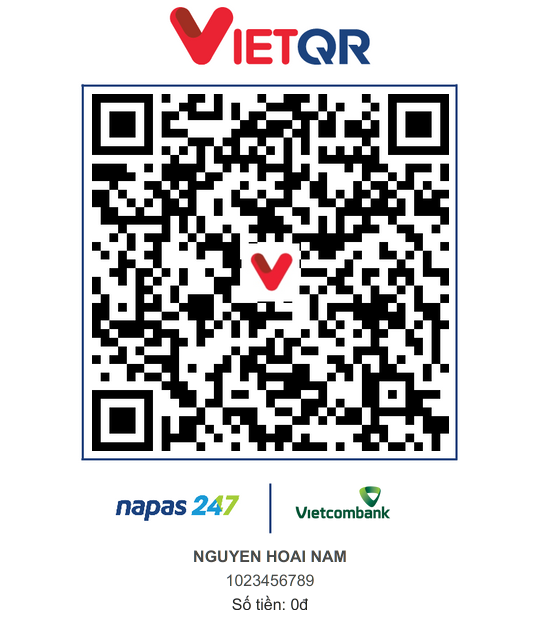Mã QR chuyển khoản tới NGUYEN HOAI NAM