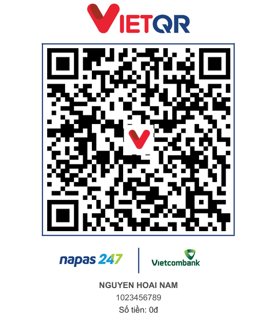 Mã QR chuyển khoản tới NGUYEN HOAI NAM