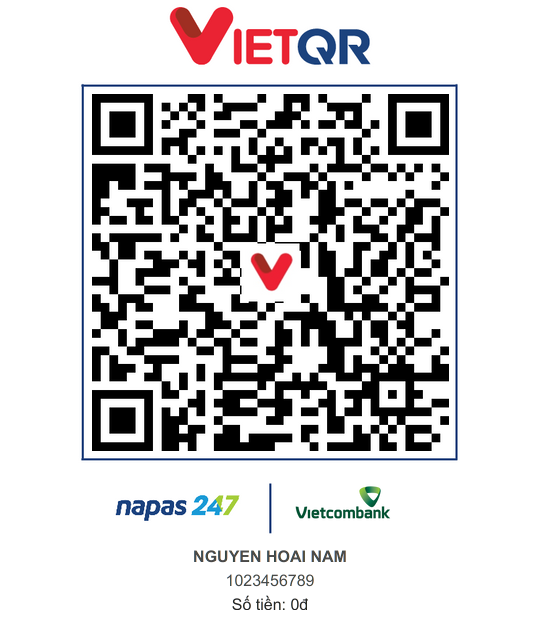 Mã QR chuyển khoản tới NGUYEN HOAI NAM