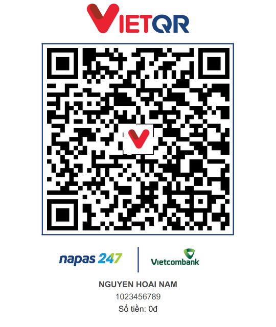 Mã QR chuyển khoản tới NGUYEN HOAI NAM