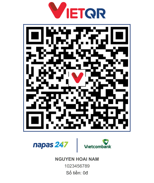 Mã QR chuyển khoản tới NGUYEN HOAI NAM