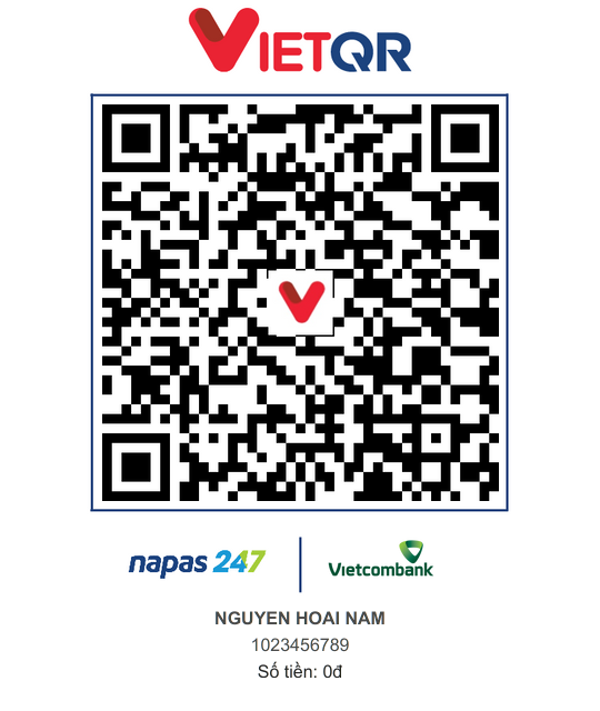 Mã QR chuyển khoản tới NGUYEN HOAI NAM