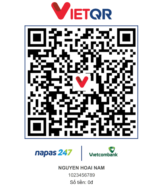 Mã QR chuyển khoản tới NGUYEN HOAI NAM