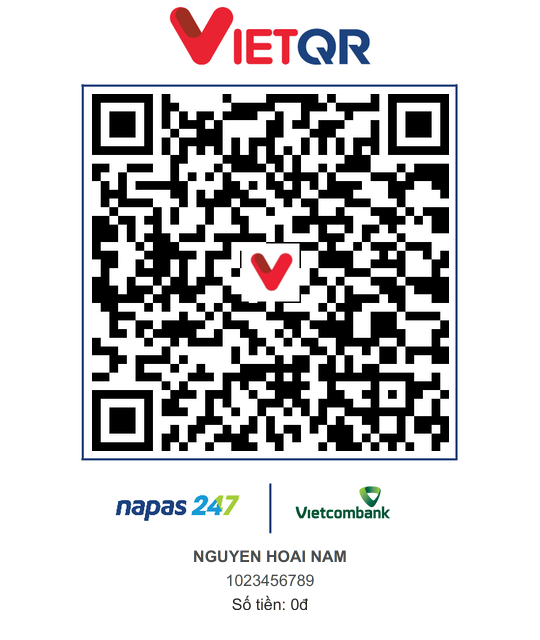 Mã QR chuyển khoản tới NGUYEN HOAI NAM