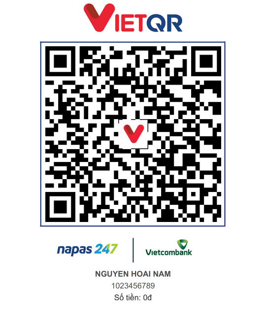 Mã QR chuyển khoản tới NGUYEN HOAI NAM