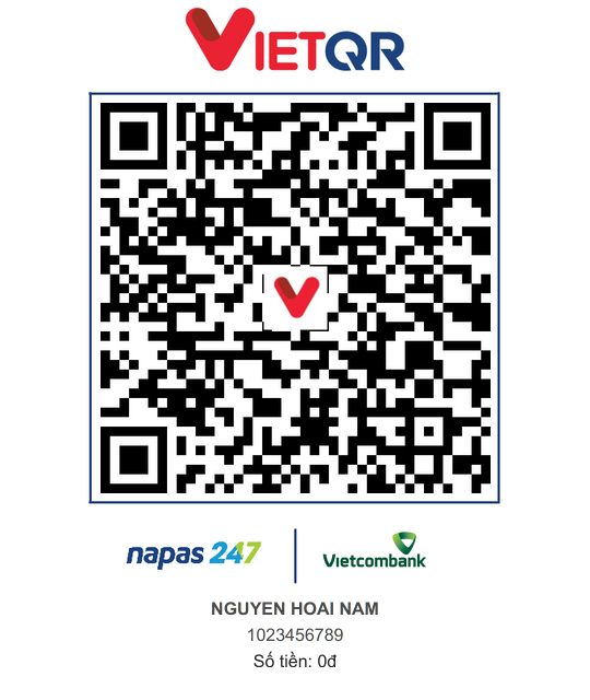 Mã QR chuyển khoản tới NGUYEN HOAI NAM