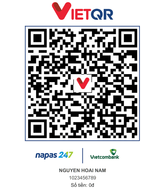 Mã QR chuyển khoản tới NGUYEN HOAI NAM