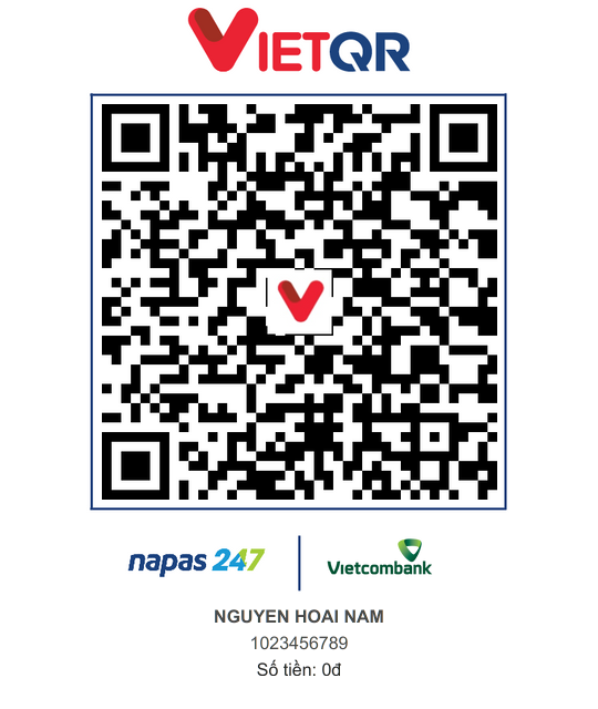Mã QR chuyển khoản tới NGUYEN HOAI NAM