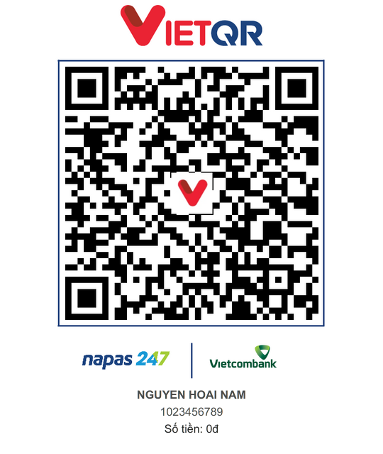 Mã QR chuyển khoản tới NGUYEN HOAI NAM