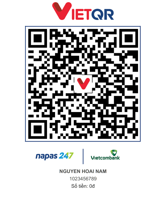Mã QR chuyển khoản tới NGUYEN HOAI NAM