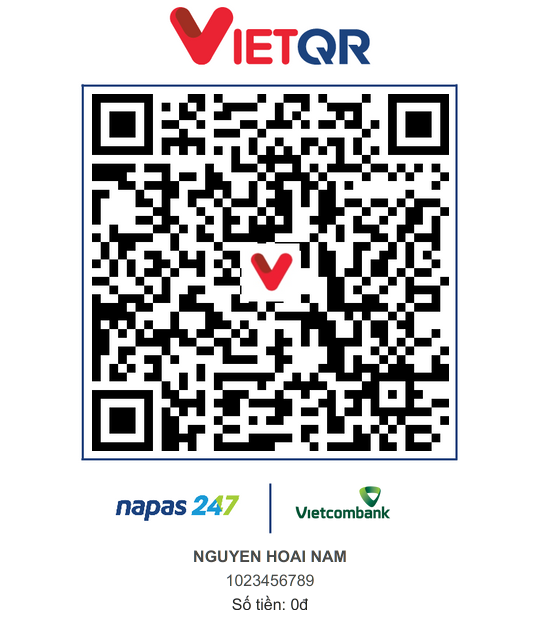Mã QR chuyển khoản tới NGUYEN HOAI NAM