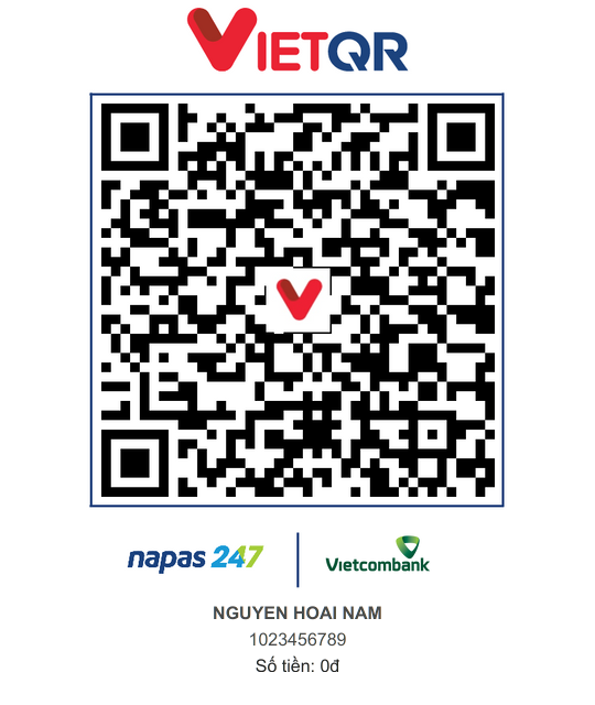 Mã QR chuyển khoản tới NGUYEN HOAI NAM