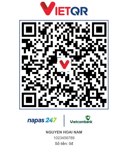 Mã QR chuyển khoản tới NGUYEN HOAI NAM