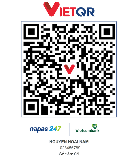 Mã QR chuyển khoản tới NGUYEN HOAI NAM