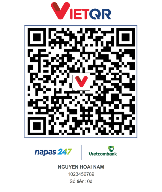 Mã QR chuyển khoản tới NGUYEN HOAI NAM