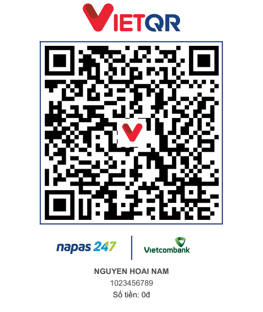 Mã QR chuyển khoản tới NGUYEN HOAI NAM