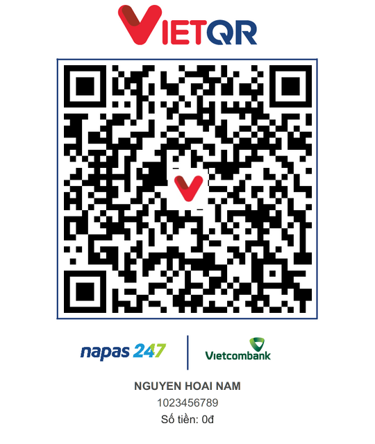 Mã QR chuyển khoản tới NGUYEN HOAI NAM