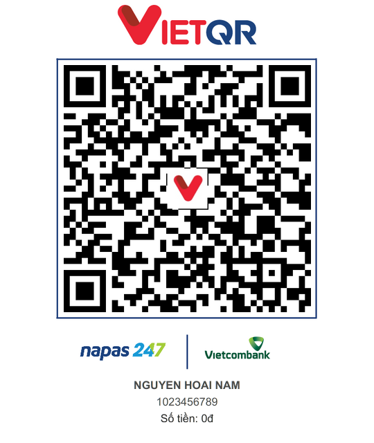 Mã QR chuyển khoản tới NGUYEN HOAI NAM
