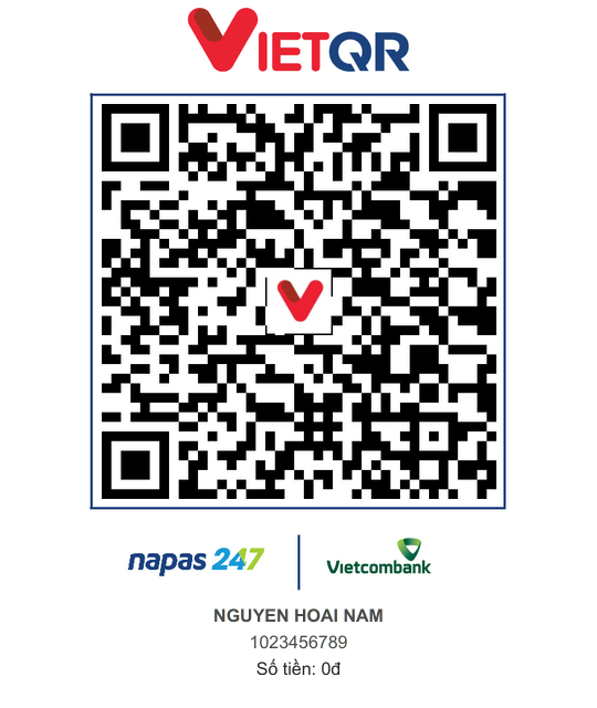Mã QR chuyển khoản tới NGUYEN HOAI NAM