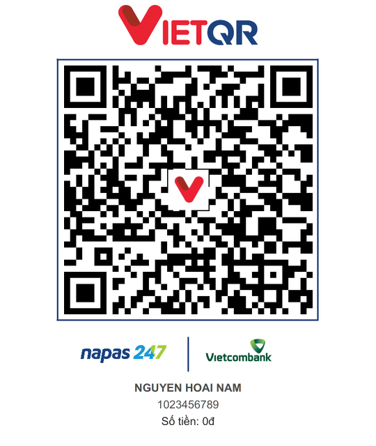 Mã QR chuyển khoản tới NGUYEN HOAI NAM