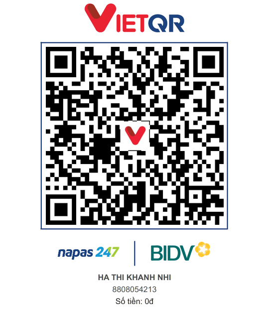 QR Đặt cọc BIDV Hà Khánh Nhi Wedding