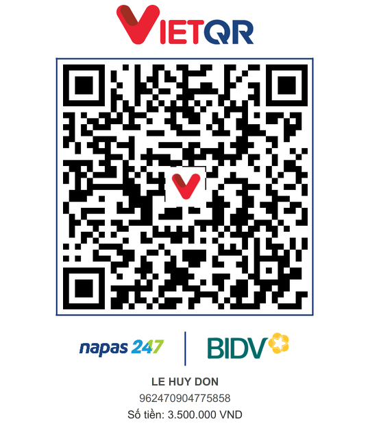 QR thanh toán VietQR BIDV LE HUY DON 3.500.000đ
