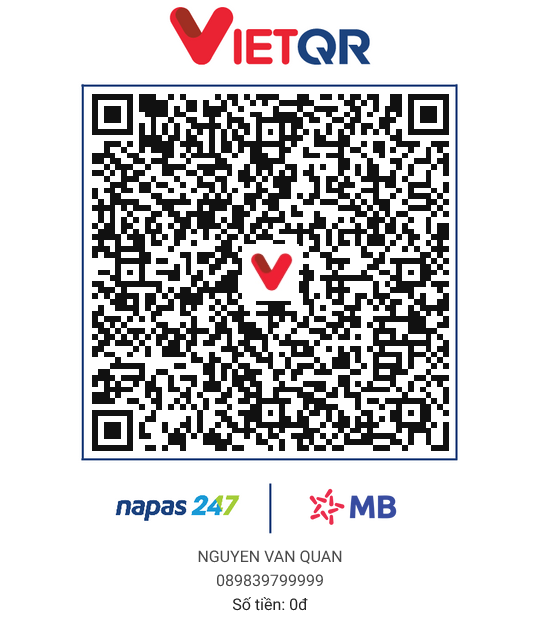 VietQR Chú Rể Nguyễn Văn Quân - MB Bank 089839799999