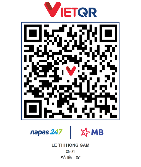 QR ủng hộ Phòng Sách Hội An - 0901
