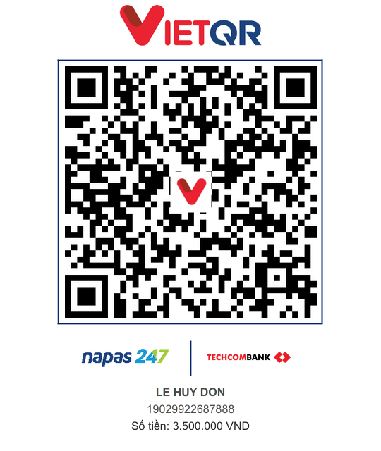 QR thanh toán VietQR Techcombank LE HUY DON 3.500.000đ