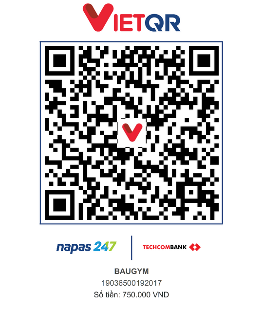 QR Chuyển khoản Techcombank BauGym