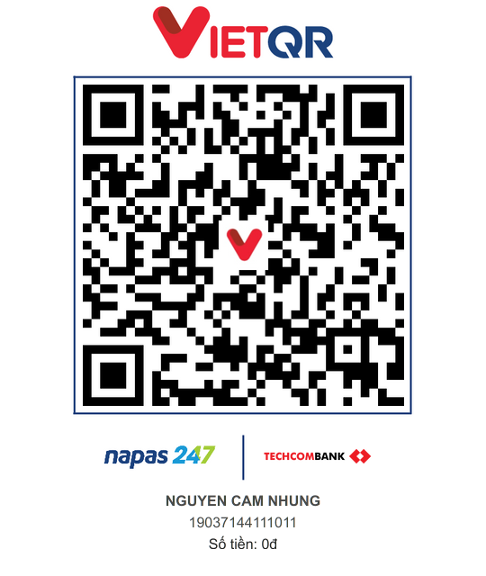 Mã VietQR Techcombank của cô dâu Nguyễn Cẩm Nhung