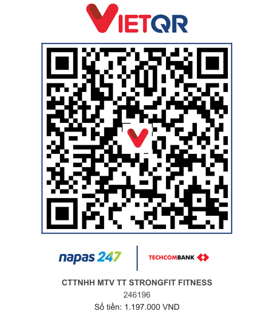 Gym trial voucher payment QR 1197000 VND