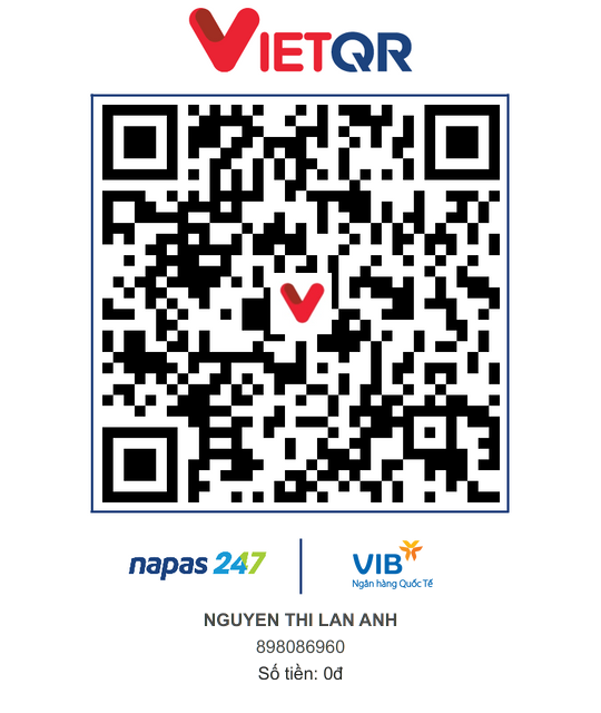 Mã QR chuyển khoản tới NGUYEN THI LAN ANH, VIB